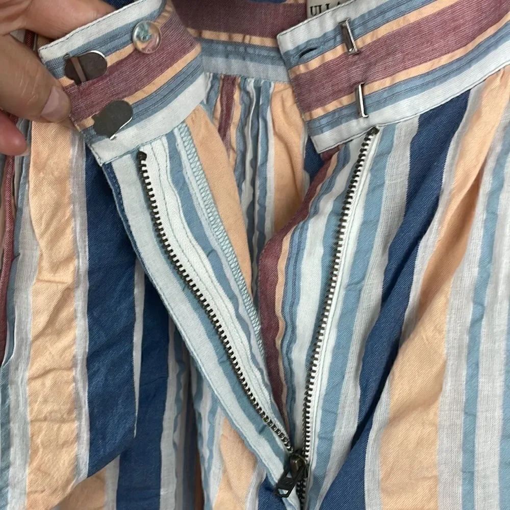 Ulla Johnson Martim Shorts in Sky Seersucker Stripe Tie sz 2 - Picture 3 of 14